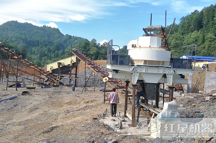 红星用户石头制砂机作业现场 红星用户石头制砂机作业现场