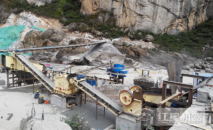 完整的机制砂生产线加工现场 完整的机制砂生产线加工现场